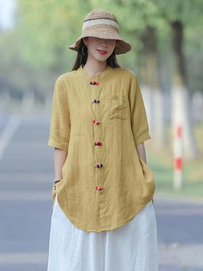 Loose A-line Cropped Blouse