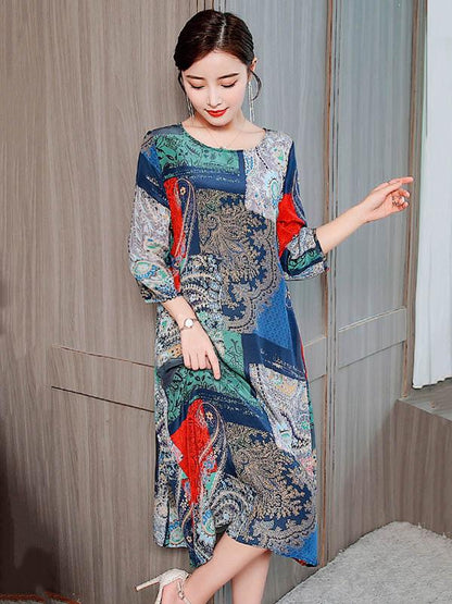 Loose Retro Split-joint Dress