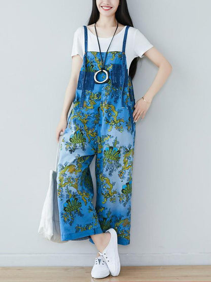 Multicolor Printed Wide Leg Jean Pants