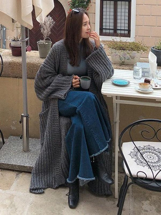 SUPER LOOSE KNITTING LONG OUTWEAR