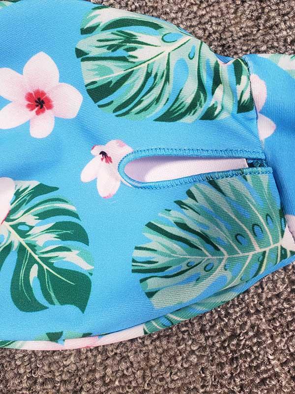 Knotted Bandeau Belted Split Bikini Swimsuit