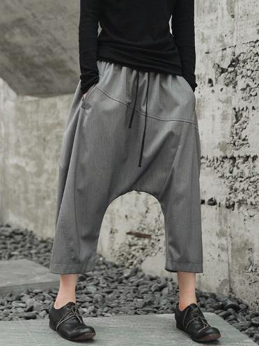 Loose Gray Leisure Harem Pants