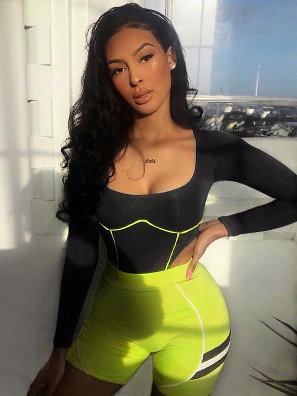 Split-joint Long Sleeves Sports Rompers