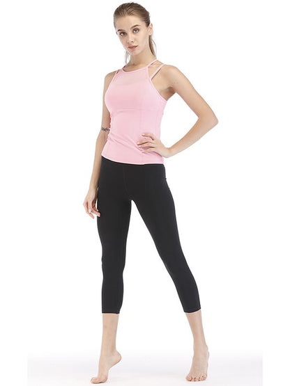 Padded Back Cross Yoga Tanks