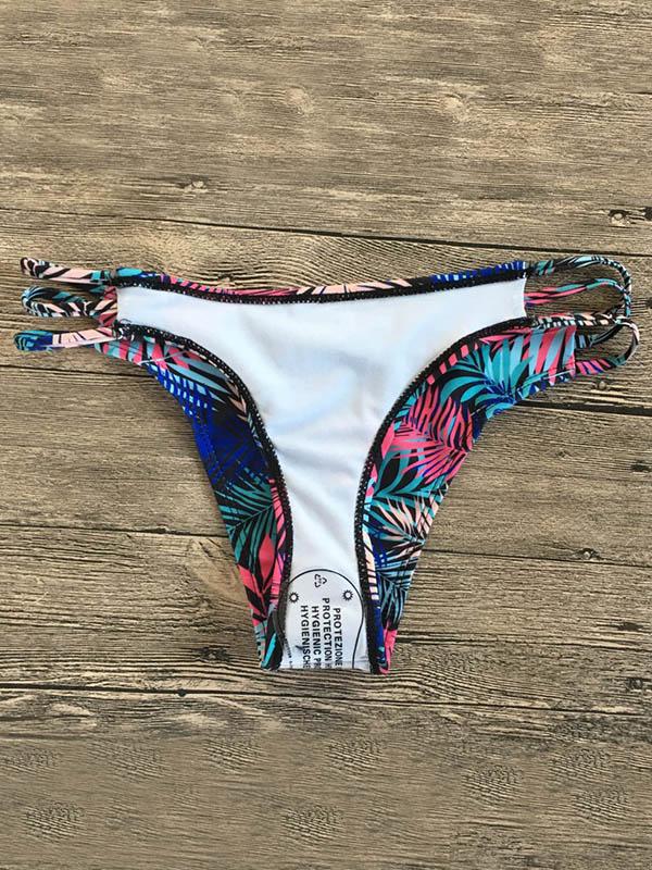 Printed Scrunch Lace Up Bikini Set