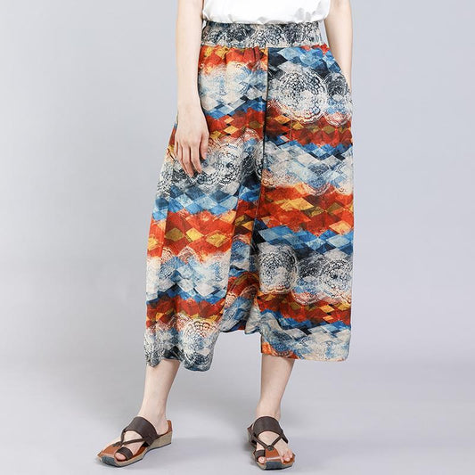 Casual Pattern Printed Women Cross Pants
