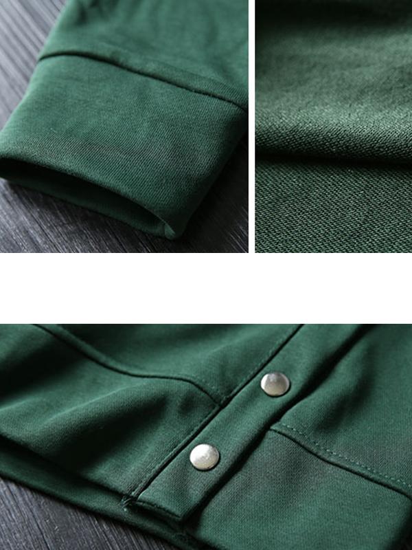 Buykud Fashion Solid Color Soft Comfortable Hooded Dress