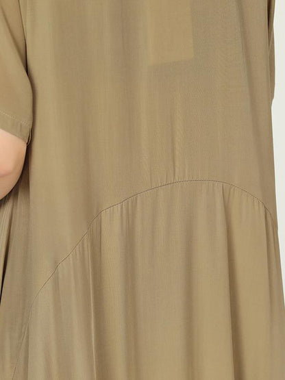 Casual Big Hem Cropped Long Dresss