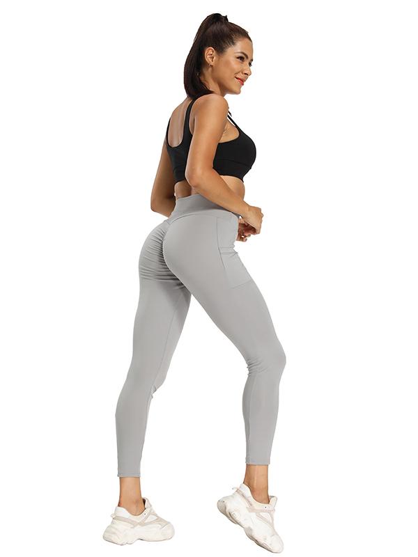Sexy Wrap Solid Color High Waist Sports Leggings