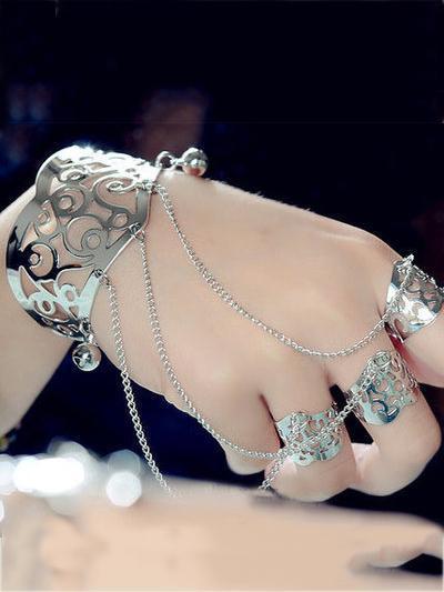 Vintage Rose Tassels With Ring Bracelet Accessories