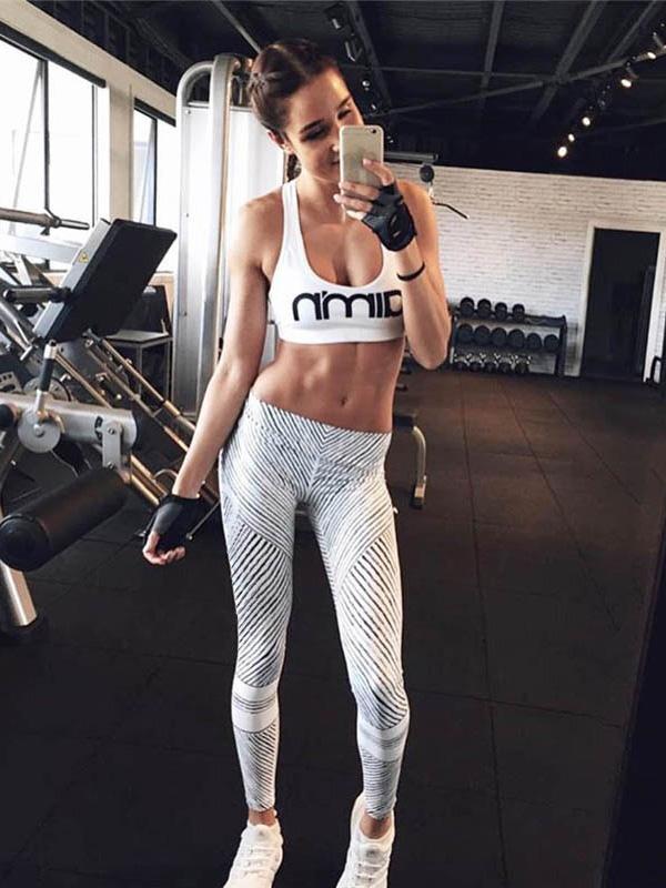 StripedPrinted Gym Yoga Leggings