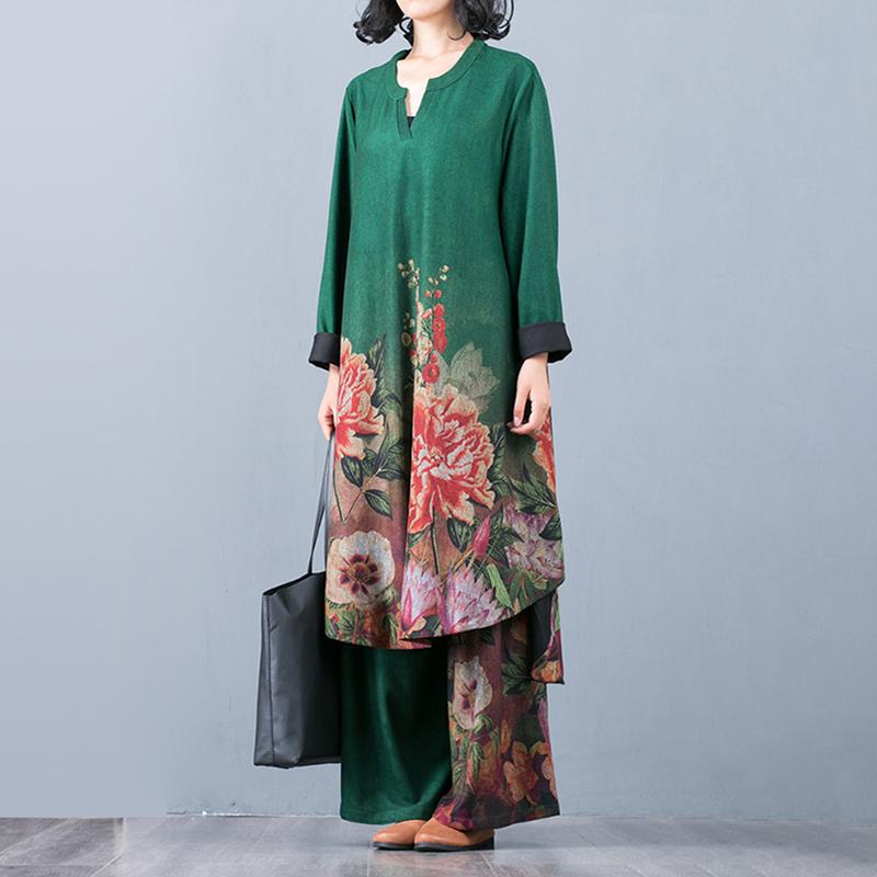 Buykud Comfortable Soft Floral Printed Two Piece Suit