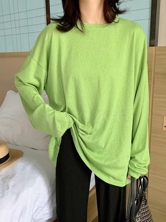 Loose Solid Candy Color Sports Tee