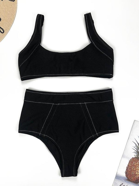Sexy Low Collar Split-Joint Split Type Bikini Swimsui