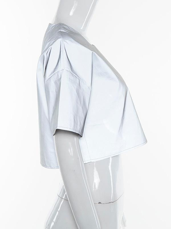 Trendy Loose Reflective Short T-Shirts