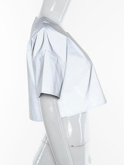 Trendy Loose Reflective Short T-Shirts