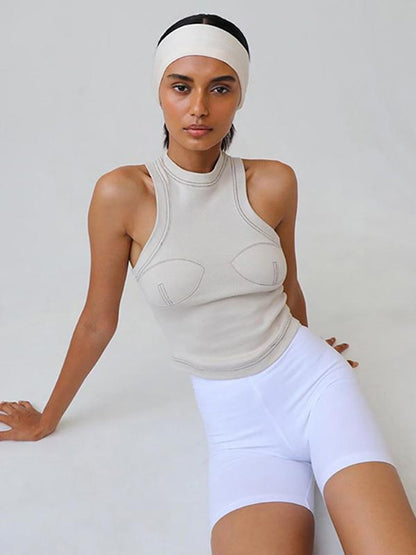 Solid Sleeveless Round-Neck Tank
