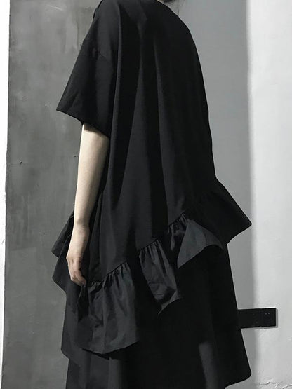 Original Falbala Solid Asymmetric T-Shirt
