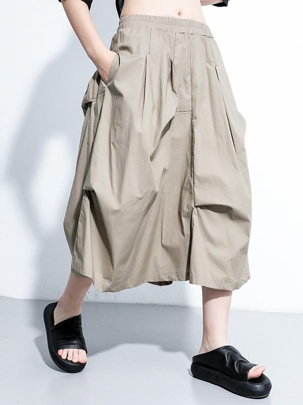 Original Solid Column A-Line Skirt