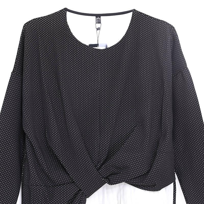 Casual Women Round Neck Long Sleeve Splicing Dress