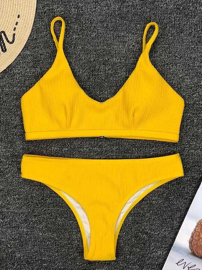 Solid Simple Beach Bikinis Swimwear
