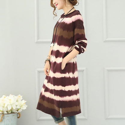 Women Casual Loose Cotton Knitting Sweater Dress