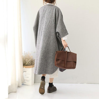Autumn Winter Women Loose Shoulder Sleeve Overcoat
