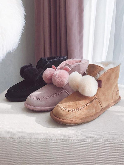 Fur Ball High-Top Wool Snow Boots Uggs