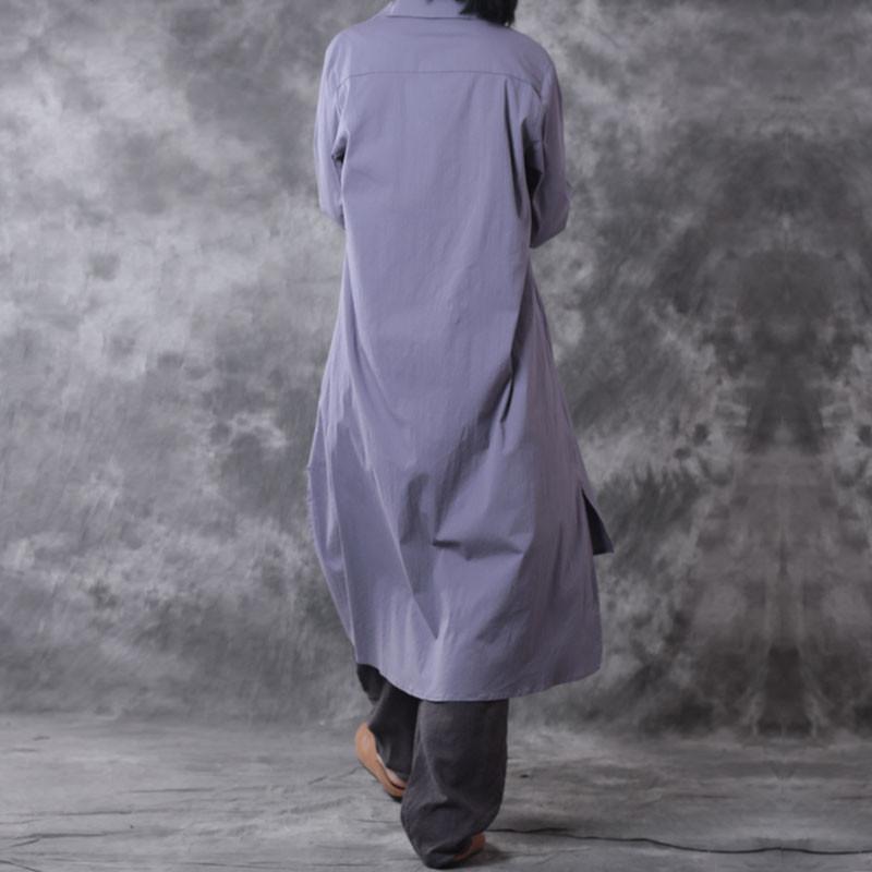 Asymmetrical Elastic Linen Spring Shirt