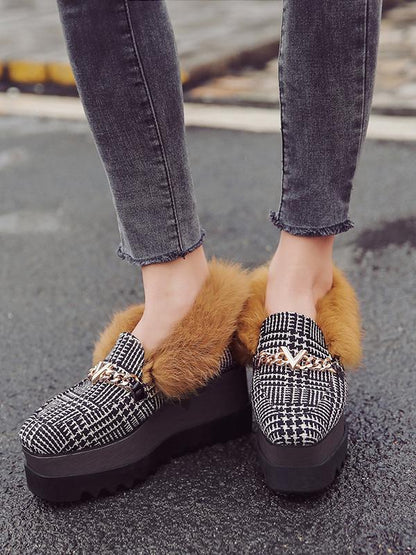 Artificial Fur Plus Velvet Sponge Bottom Shoes