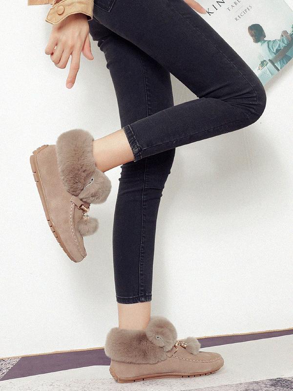 New Korean Artificial Fur Flip Cotton Shoes