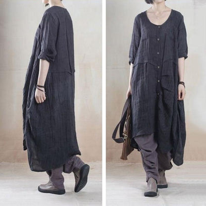 Women linen summer shirt dress