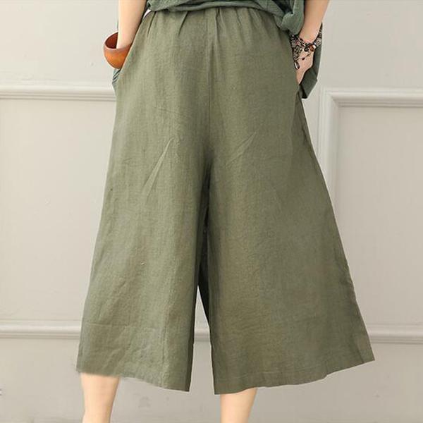 Women Cotton Linen Wide leg pants