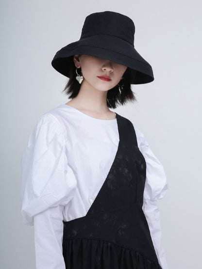 White Puff Sleeve Round Neck Shirt