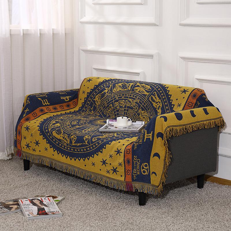 American Style Geometry Tassel Sofa Blanket