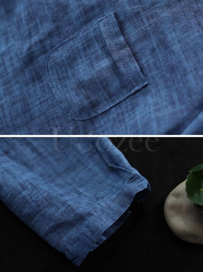 Linen Vintage Lapel Blouse