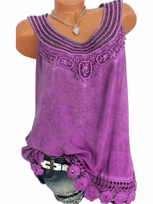 Short Cotton T-Shirt Lace Embroidered