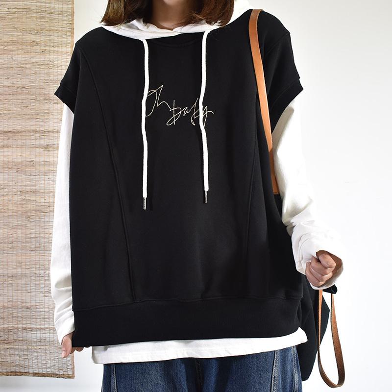 Buykud O-Neck Embroidered Plant Pullover Casual Waistcoat