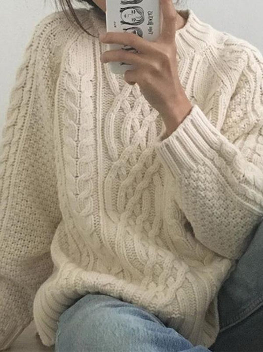 CHIC RETRO CABLE- KNIT SWEATER