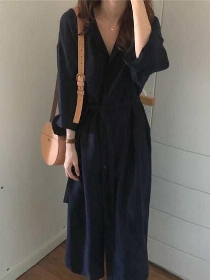 LOOSE SOFT LAPEL LONG COVER-UP