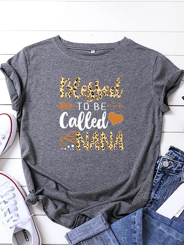 Casual Leopard Printed Letters Tees