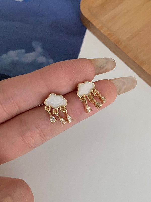 Cloud Rain Shape Tasseled Earrings