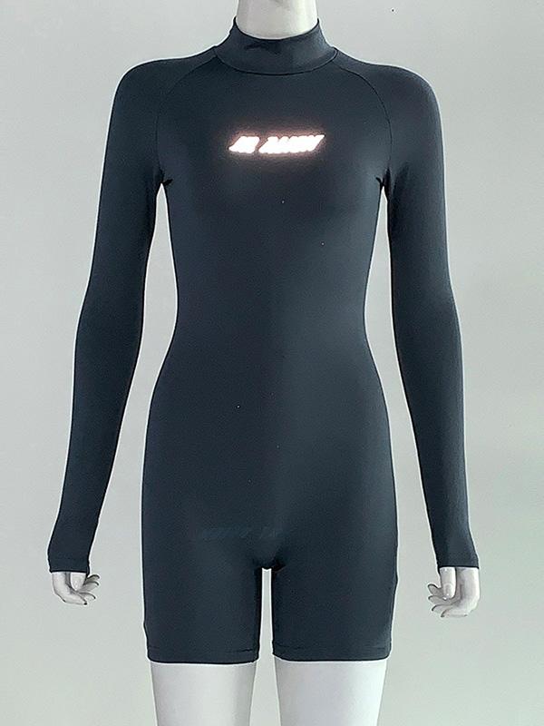 Letter Printed Empire Sports Rompers