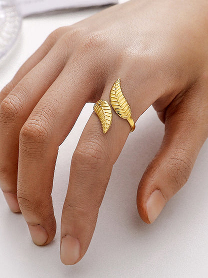 Original Leaf Shape Adjustable Ring
