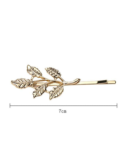 Simple Leaf Gold Color Barrette