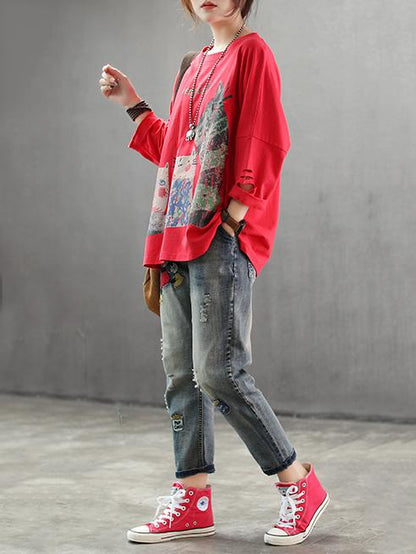 Loose Printed Comfortable Blouse