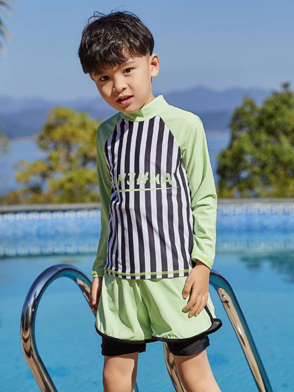 AONIHUA Stripes Printed Boy Swimwear