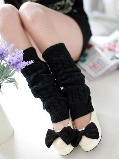 Solid Thick Knitting Leg Warmer Accessories