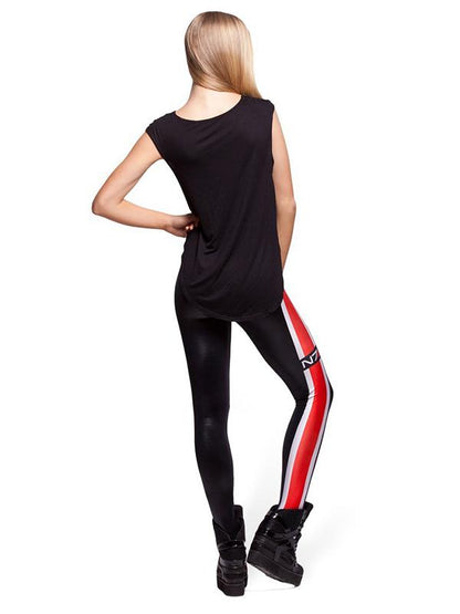 Striped Letter Printed Fitness Yoga Legging