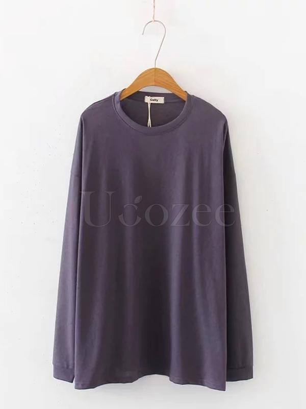 Loose Solid Candy Color Sports Tee